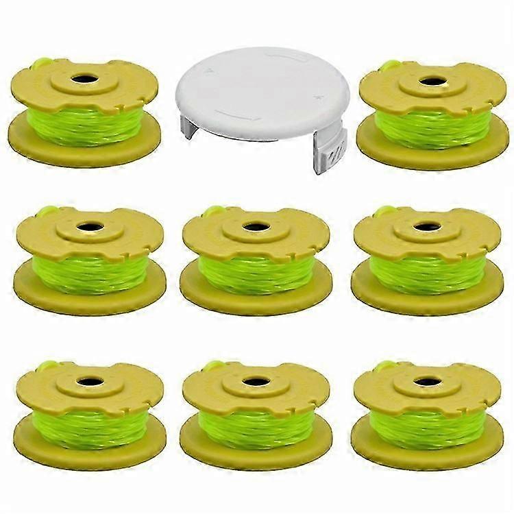 Compatible For Ryobi One+ 18v 24v 40v Lawn Mower 8 Spool + 1 Spool Cap, Ac80rl3+ac14hca