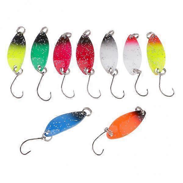 2X 9 sztuk / partia Kolorowe metalowe przynęty wędkarskie Spoon Spinner Baits Pojedynczy hak Tackle