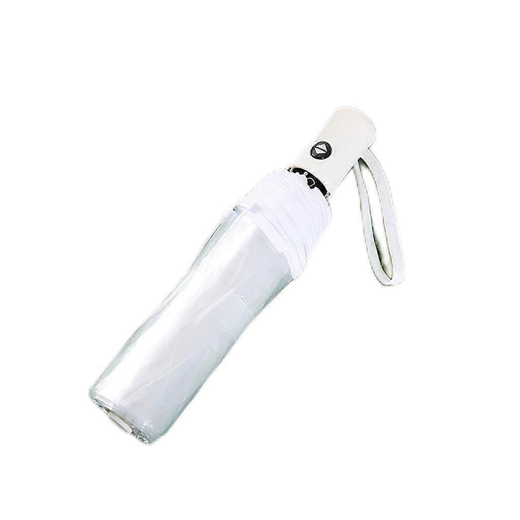 Transparent Folding Automatic Umbrella for Rain - Creative Three-Fold Travel Size, Compact Design, Wind-Resistant Material