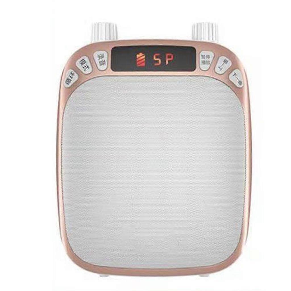 Voice Amplifier Microphone Headset Rechargeable 1800mAh Capacity Battery LED Display Rechargeable Speaker with Mic gold