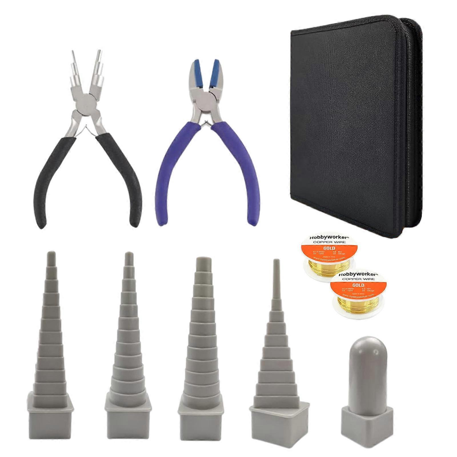 Wire Winding Rod Set C Shaped Spring Making Tools Alloy Material Spring Wire Wrapping Tools for Handmade Rope Crafts