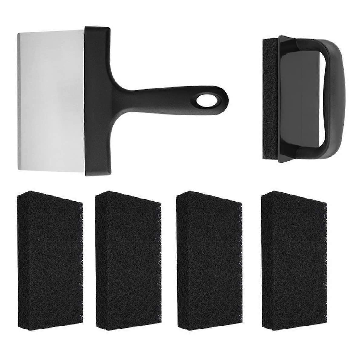 Kit de nettoyage du gril 1 pièce et nettoyage efficace du gril avec spatule et brosse doux pour les surfaces pour le barbecue et les appareils ménagers