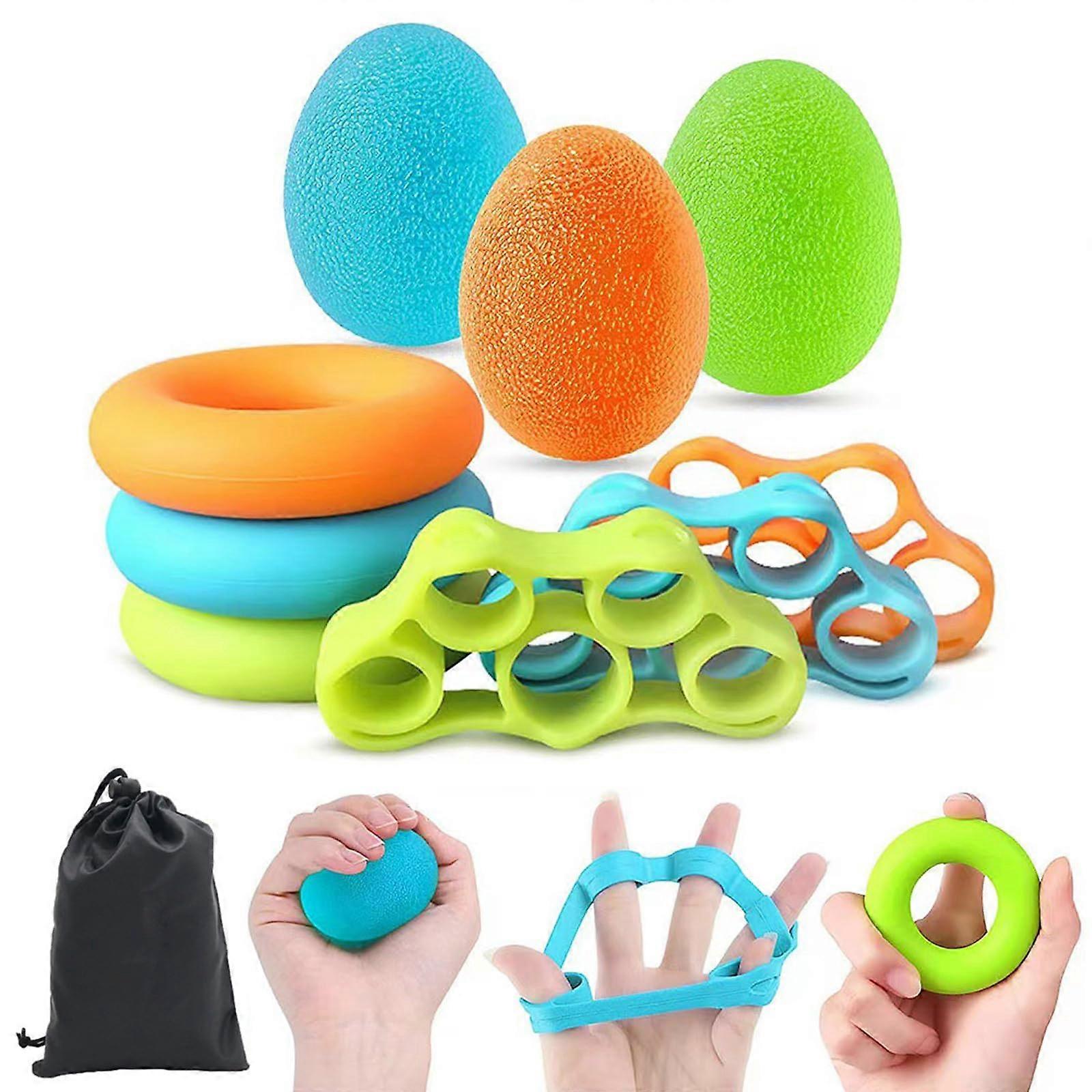 Hand Grip Strengthener Set, Adjustable Finger Trainer, Durable Rubber Ball Squeeze for Enhanced Grip Strength