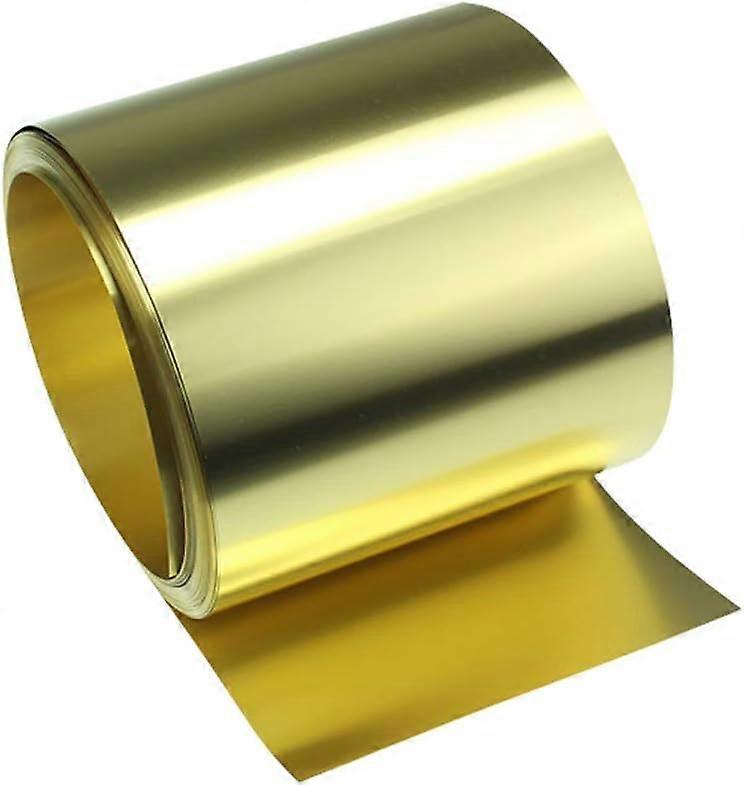 H62 Brass Metal Thin Sheet Foil Plate Roll 300mm x 1000mm, Thickness:0.2mm