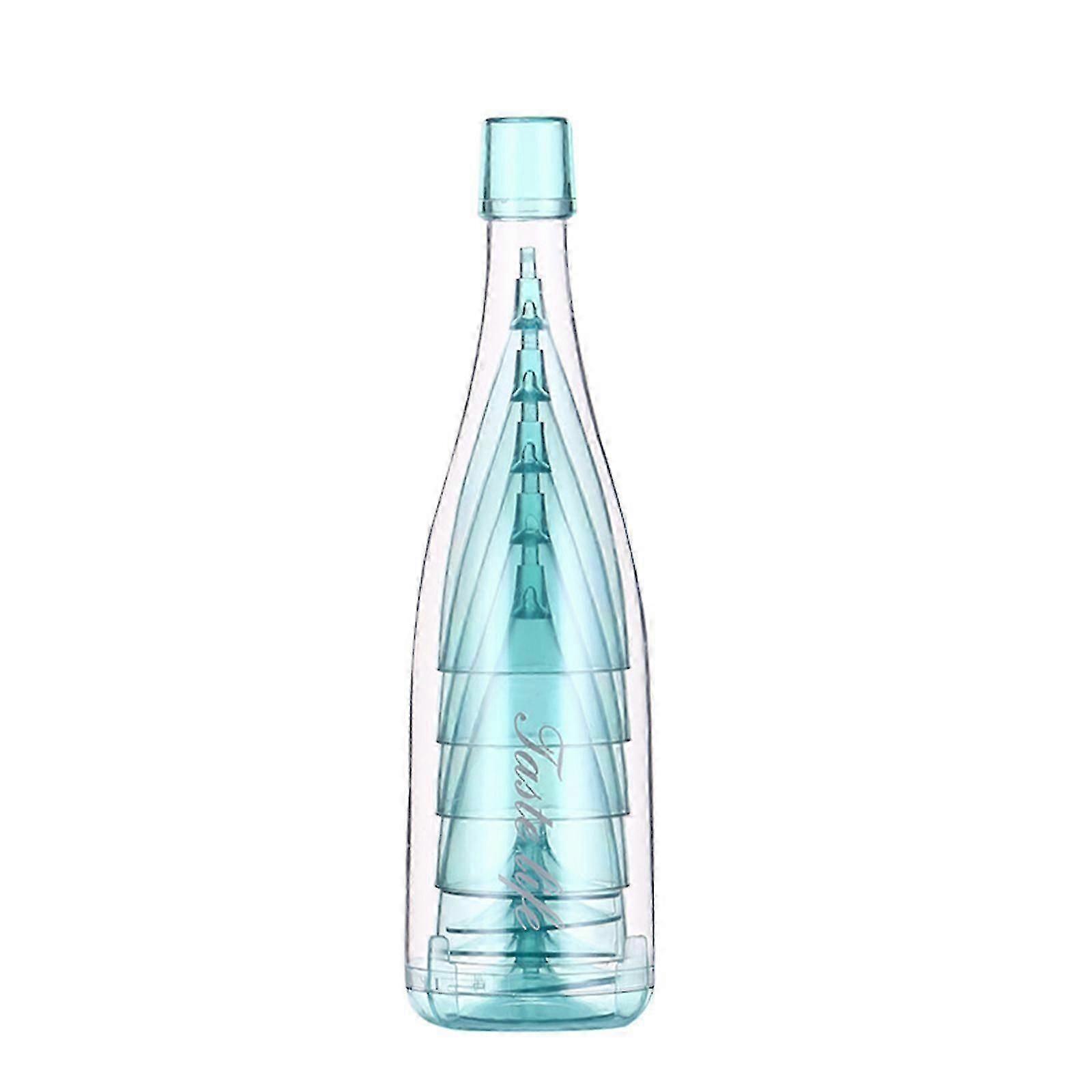 Plastic Champagne Flutes with Outer Cup & Storage Bottle for Picnics