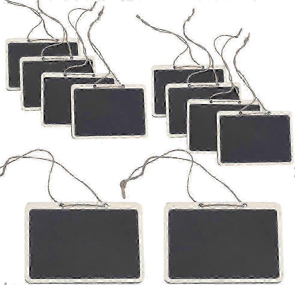 10pcs Wooden Chalkboards Hanging Chalkboard Signs Cute Erasable Liquor Decanter Labels with String Message Board Tags for Food Labels and Su