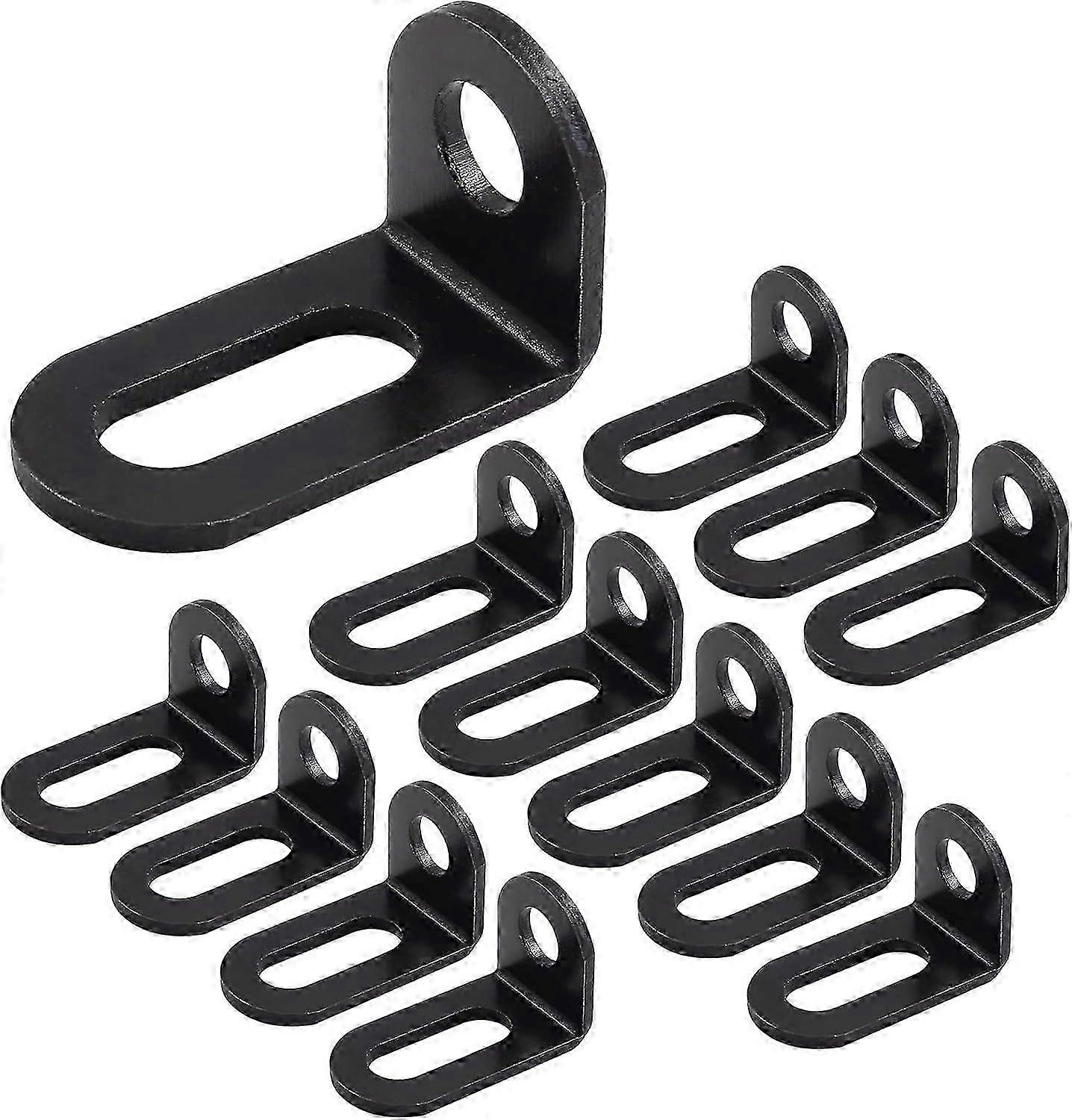 Adjustable Right Angle Brackets L-Shape Corner Brace Support in Black, 50 Pcs, Perfect for Various Brands, 18x18x33mm/0.7x0.7x1.3