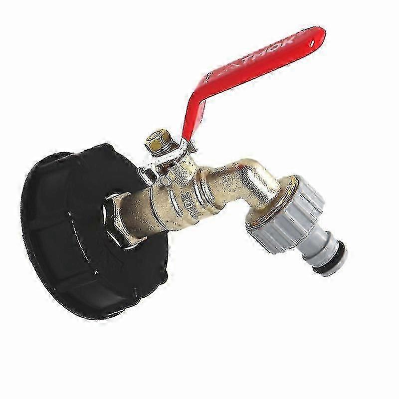 1000l Tank Faucet Rainwater Harvester Tap, Ibc 1/2 Water Tank Adapter Double Rainwater Harvester Tap, Brass Tap Made Of Pp Coarse Thread 60mm (1pc)