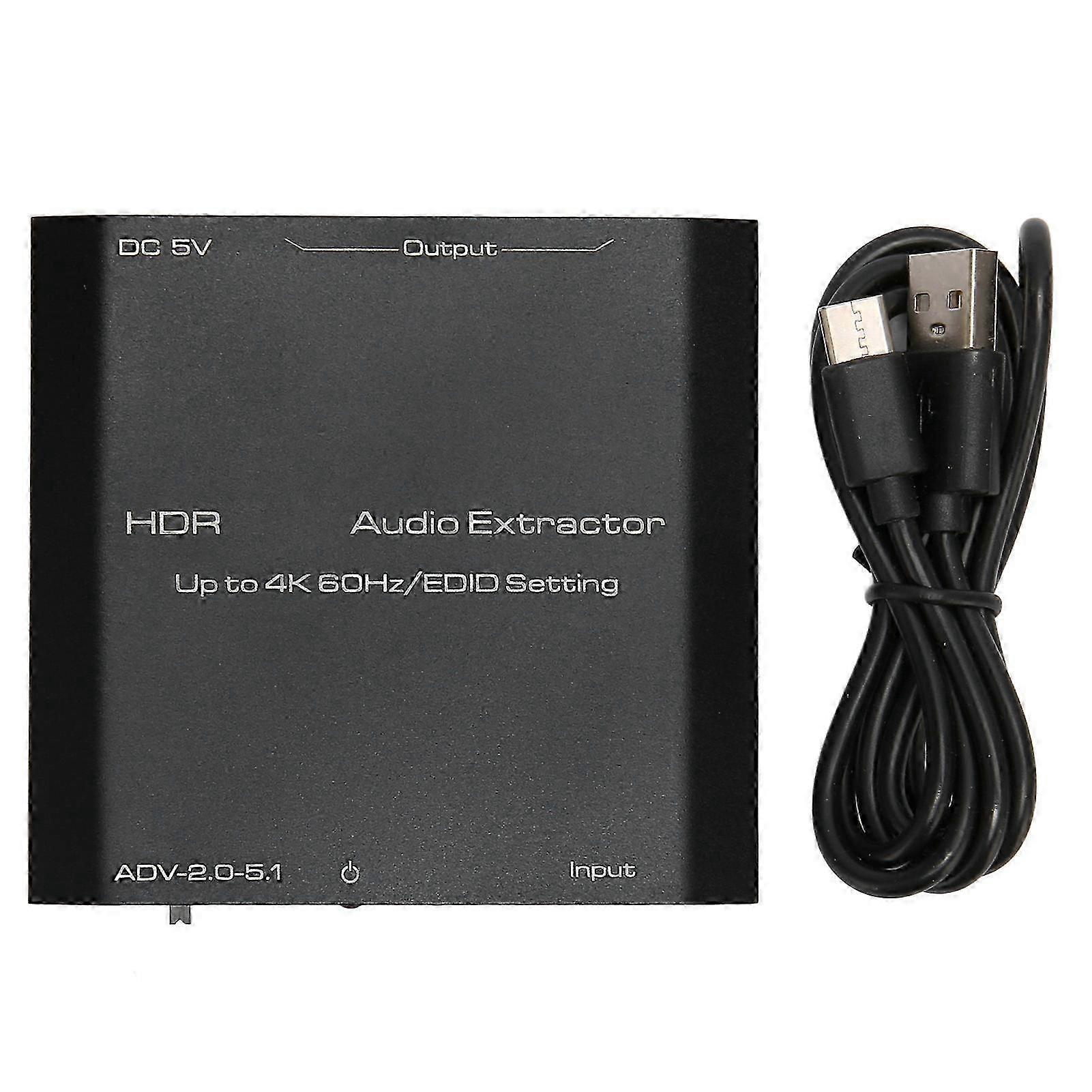HDR HD Multimedia Interface Sound Extractor with 4K 60Hz EDID Setting Converter for HDCP Digital and Compatible with DTS 5.1 and PCM