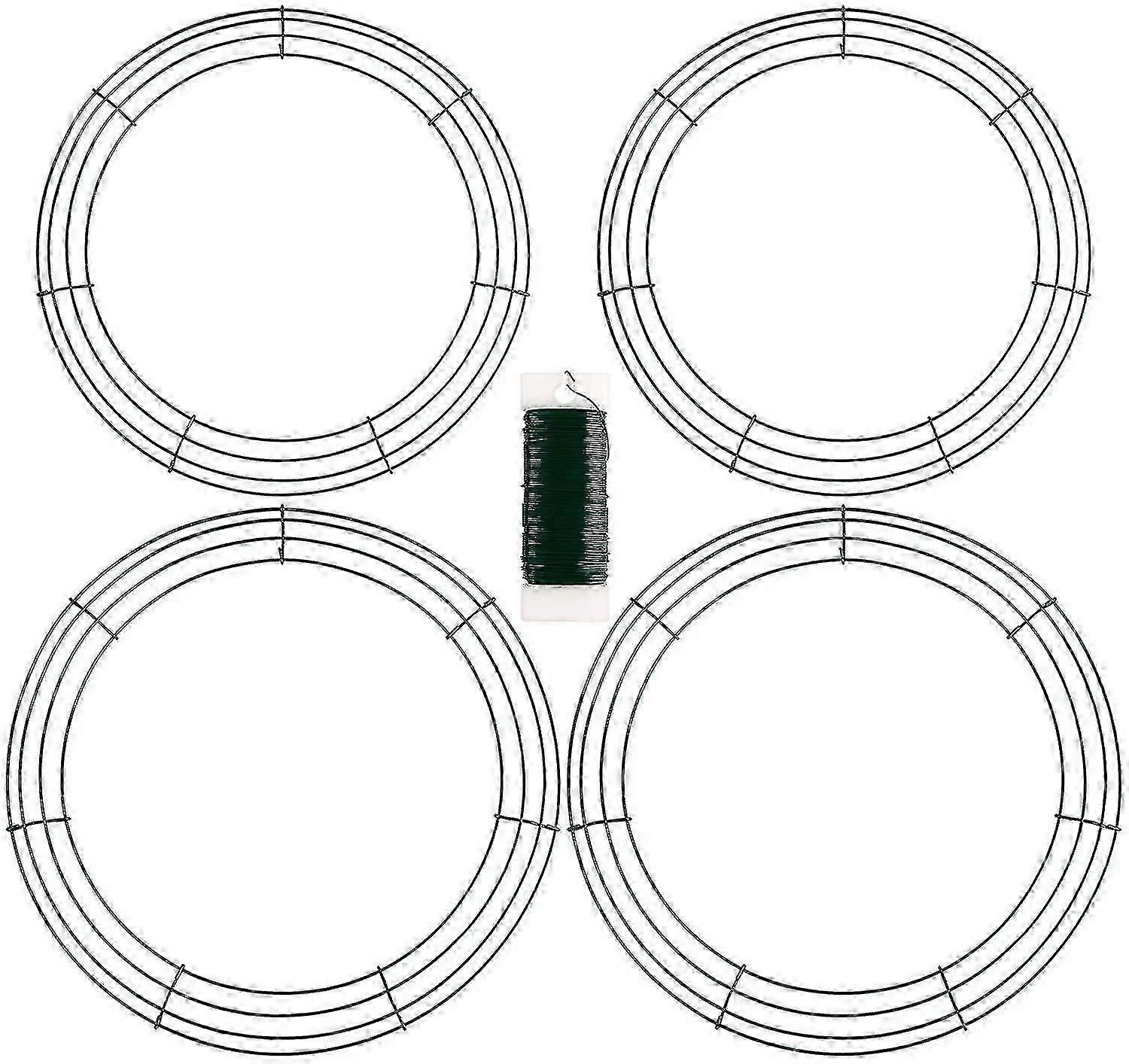 4-pack 2 storlek metalltråd kransringar för julpyssel