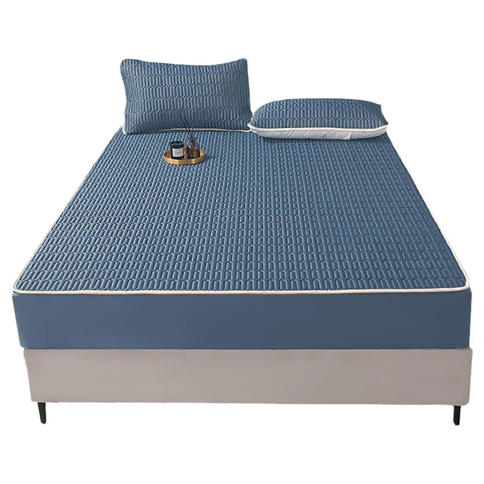 Latex Sheet 3-Piece Cooling Sheet Set, Breathable, 150x200 cm, Blue