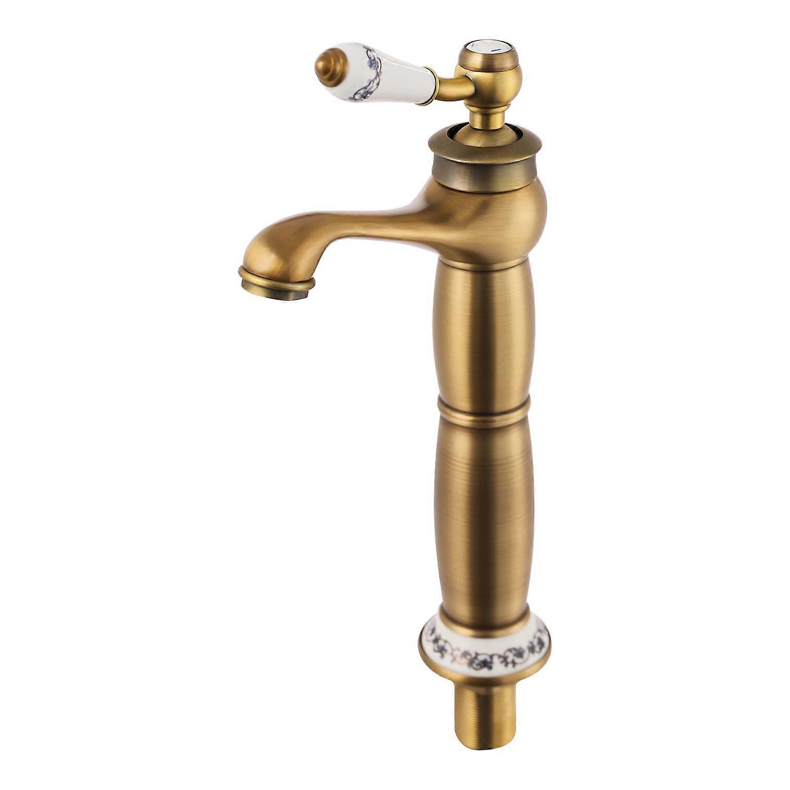 Retro 360° Rotatable Single Lever Mixer Tap, Vintage Brass Washbasin Tap