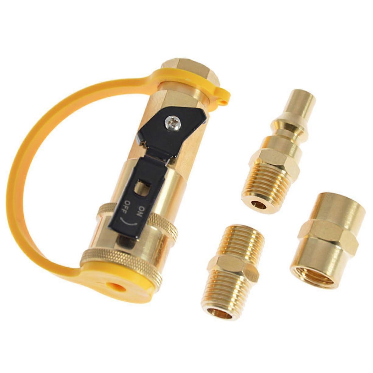 1Satz Quick Connect Adapter for Campers and RVs, Durable Construction with Safety Shut-Off Valve for Grilling