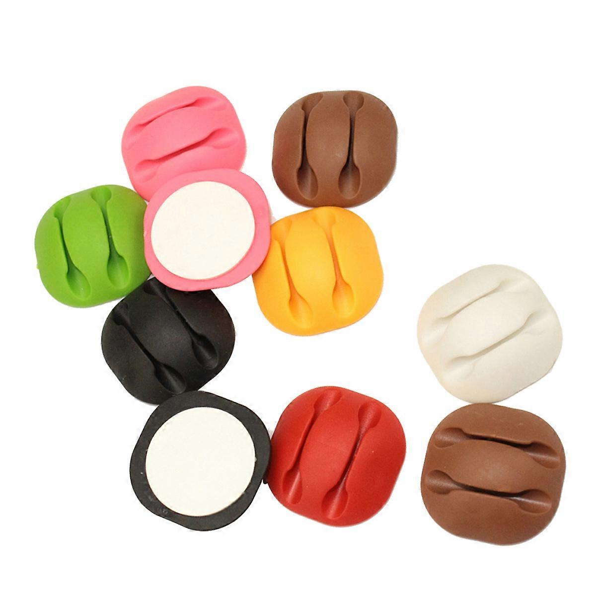 Wire Clamps for Cables Colorful Desktop Cable Clip Organizer 3.40x3.00x1.00CM Desk Wire 12Pcs