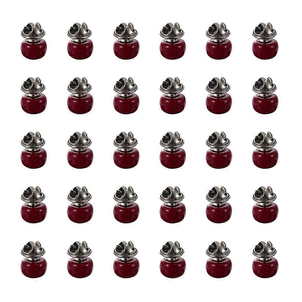 Clothing Buttons Prevent Exposing Body Decorative Invisible Style Red Resin Round Shape 30Pcs