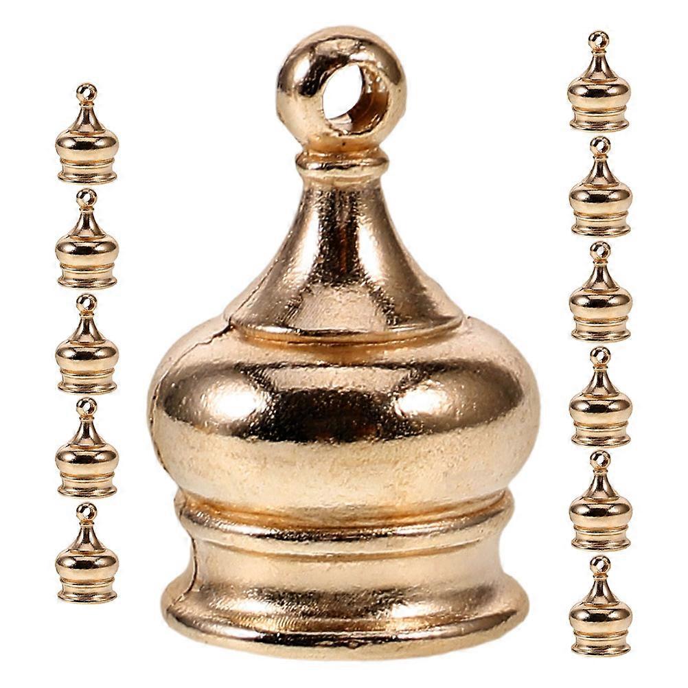 12pcs Threaded Decorative Finial Knob for Lamp Shades, Crown Cap Parts for Ceiling, Chandelier, Floor & Table Lamps, Golden Finish