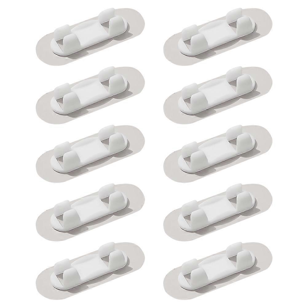 10pcs Adhesive Wire Clips Self Adhesive Cable Organizers for Home Office Cord Management USB Headphones Lightweight Compact Design