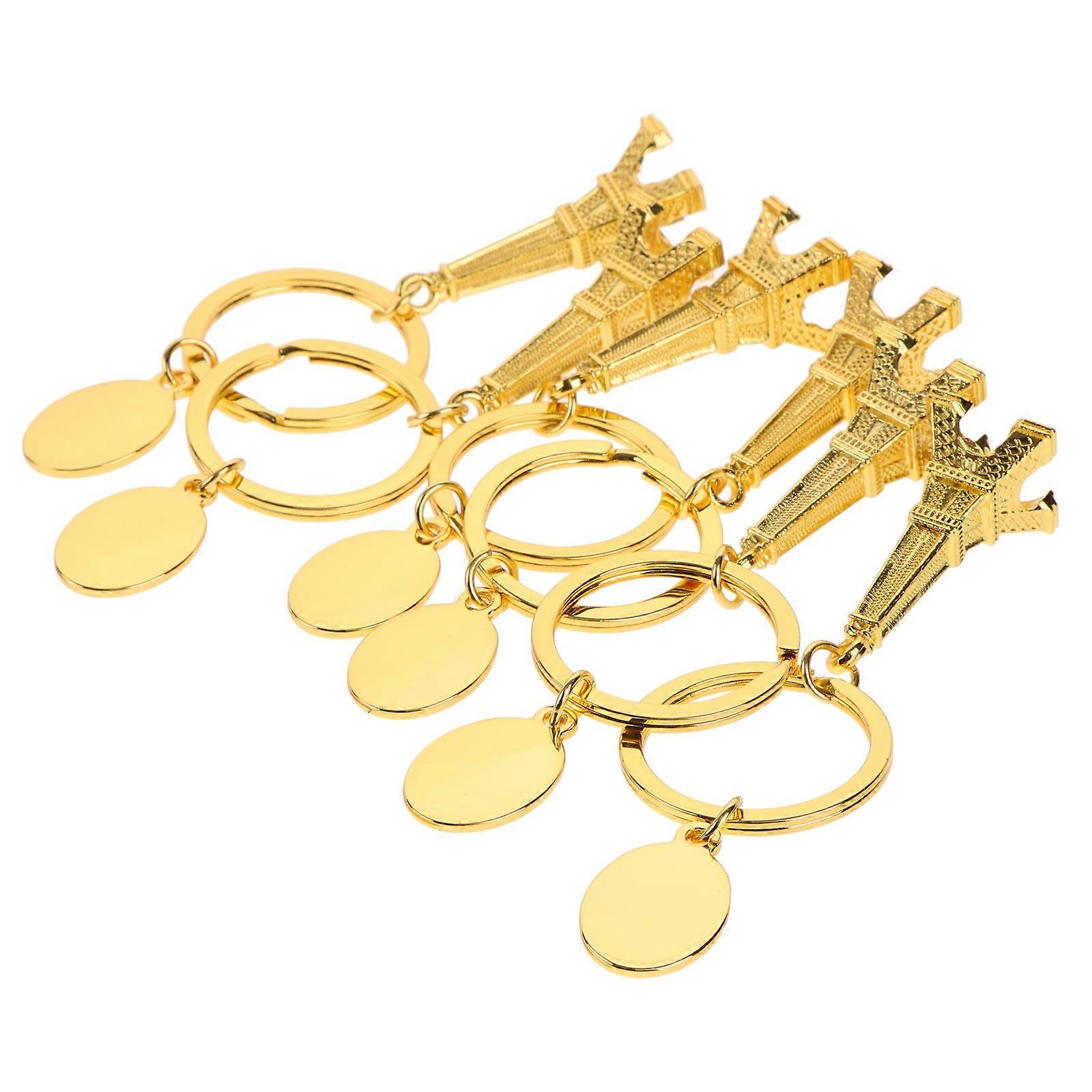 Eiffel Tower Keychain Souvenir Gift Item Travel Souvenir Golden Mini Eiffel Tower Shape Key Holder 6Pcs