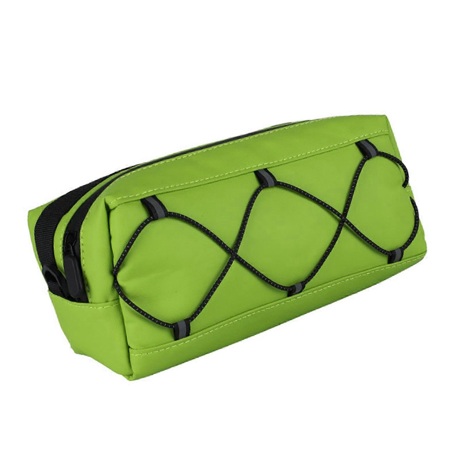 Waterproof Bicycle Handlebar Bag, Multi-Functional Front Bike Pouch, Green Smartphone Holder for Commuters