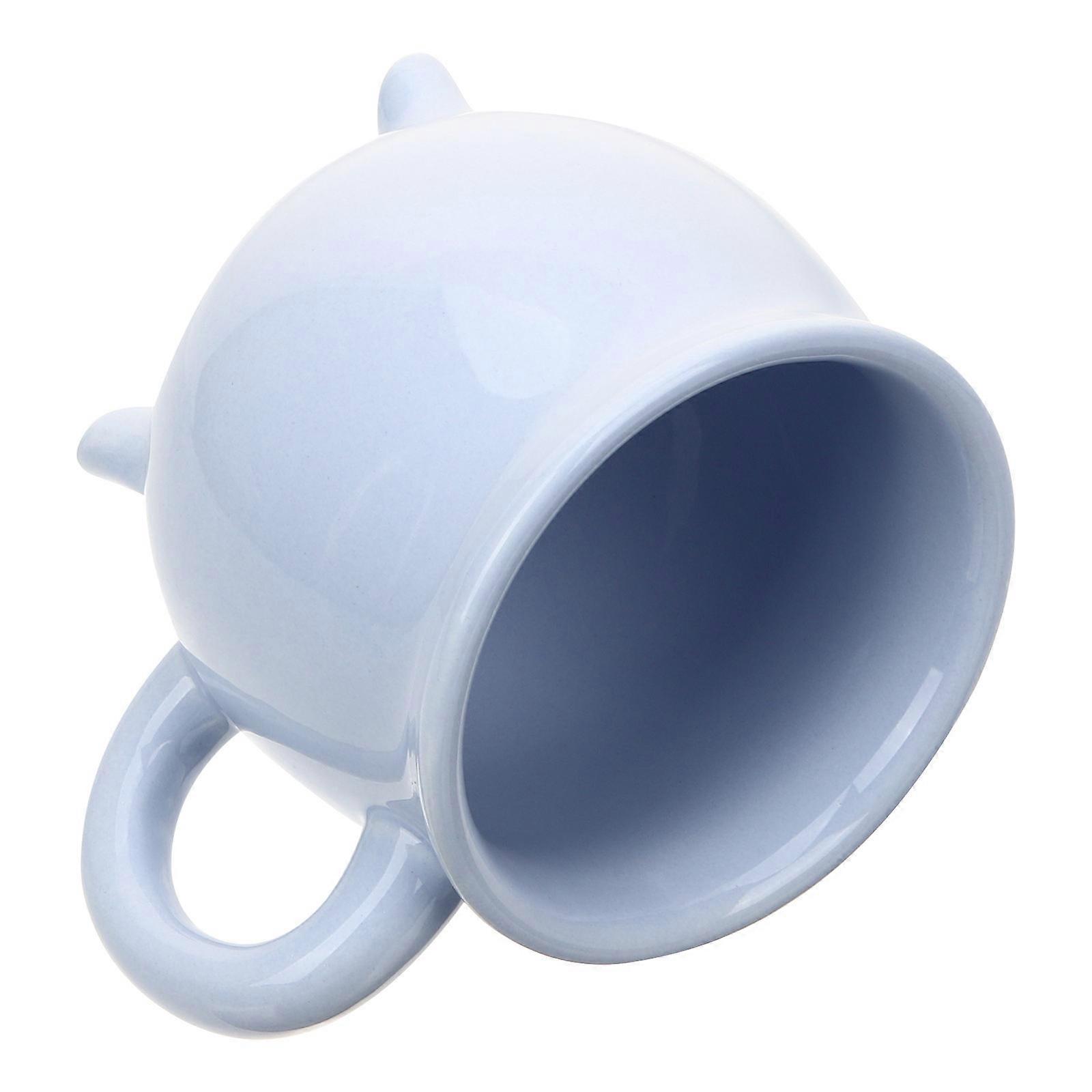 Ceramic Drinks Mug Home Use Blue 450ml Hot Chocolate Storage 1Set