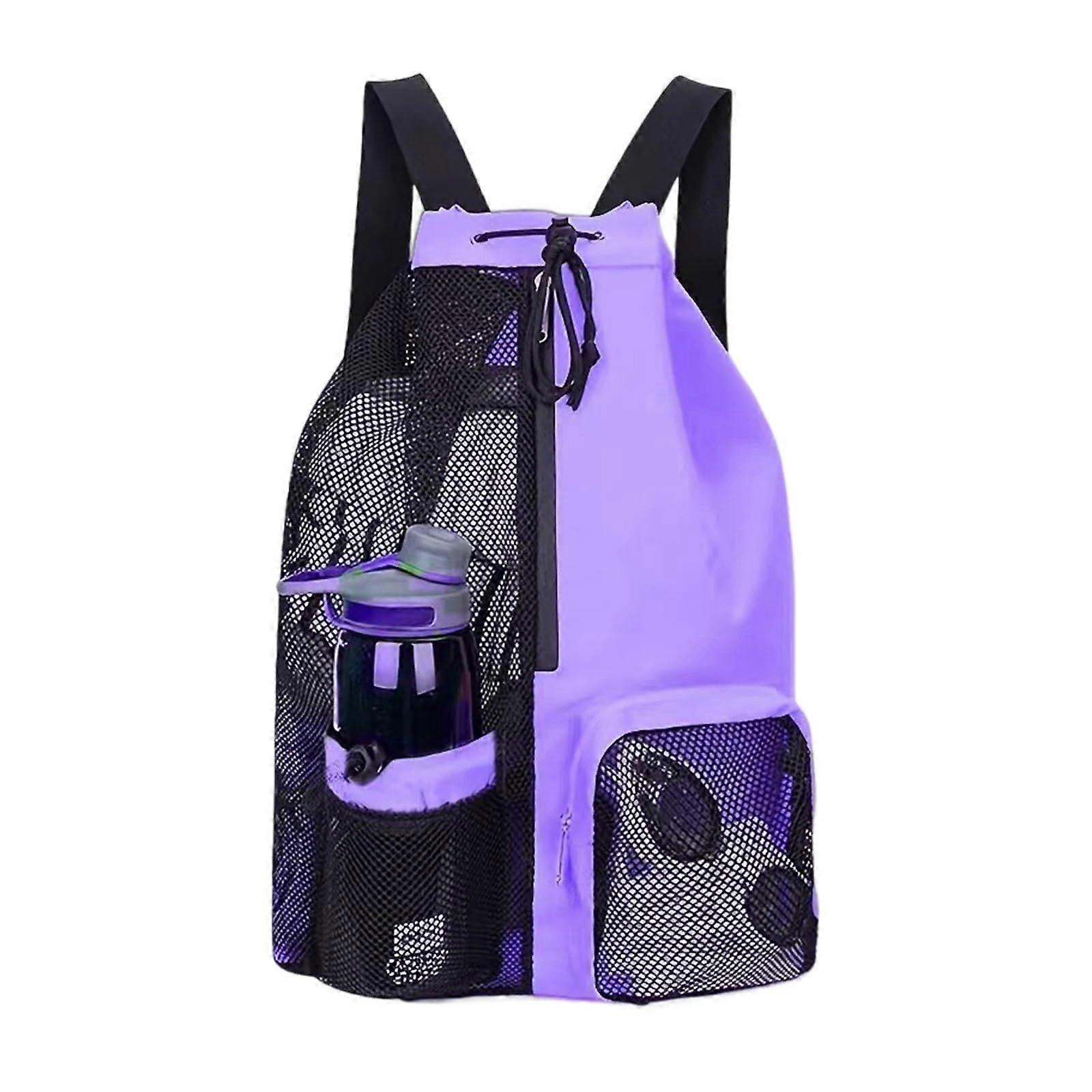 Multipurpose Swimming Bag, Mesh Backpack with Wet Compartment (Purples)