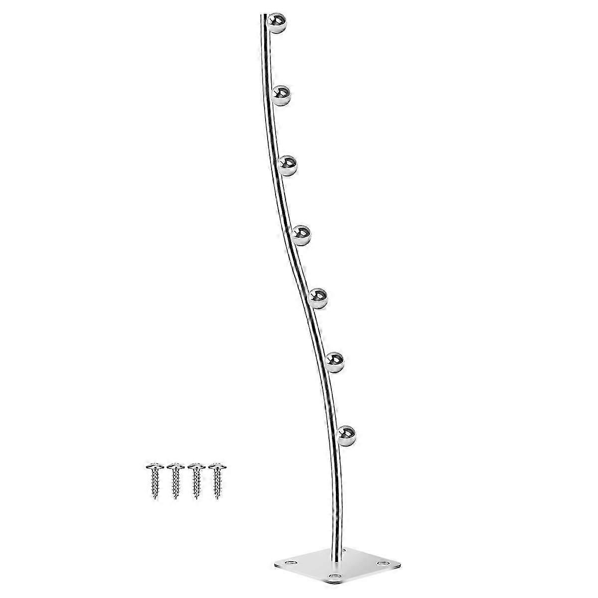 Wall Mount Waved Waterfall Hanger Rack 7 Beads Garment Display Hooks