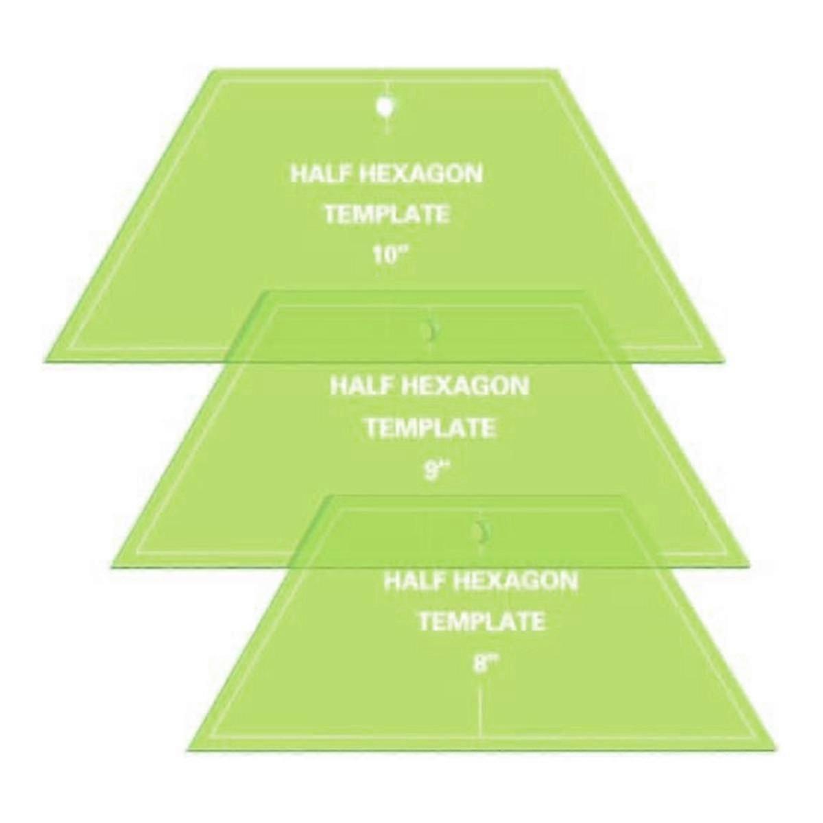 3 Pcs Half Hexagon Quilting Template Acrylic Quilting Template Ruler 8 9 10 Inch Quilt Rulers for Q