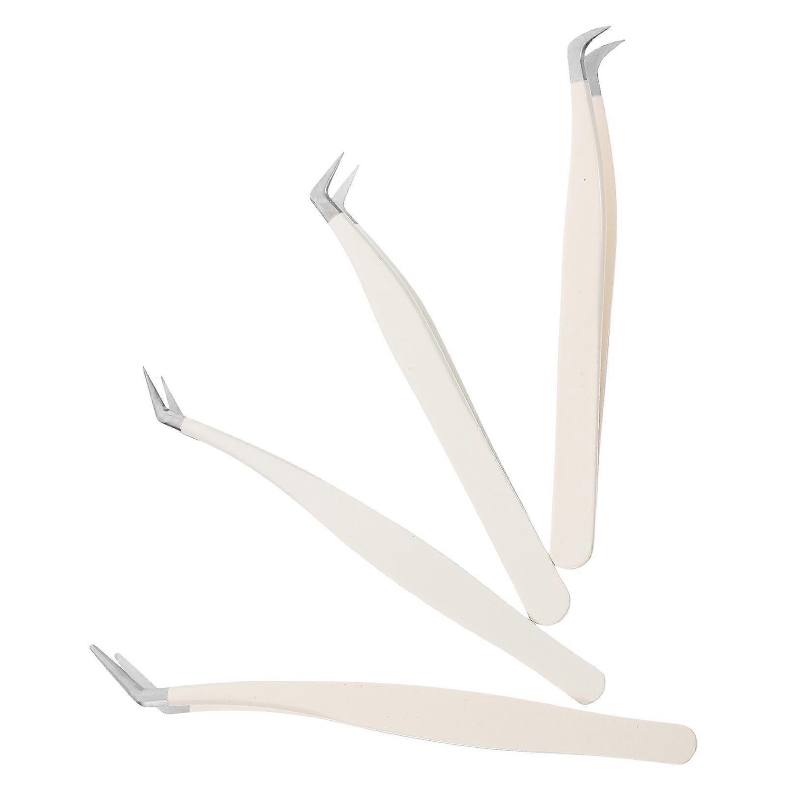 Pince à cils en acier inoxydable Faux cils Extension Utilisation personnelle Conception compacte 1 ensemble