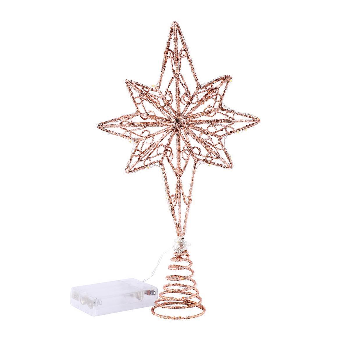 Star Christmas Tree Top Elegant Design Tree Topper With Light Christmas Tree Ornament 16x30cm 1Pack