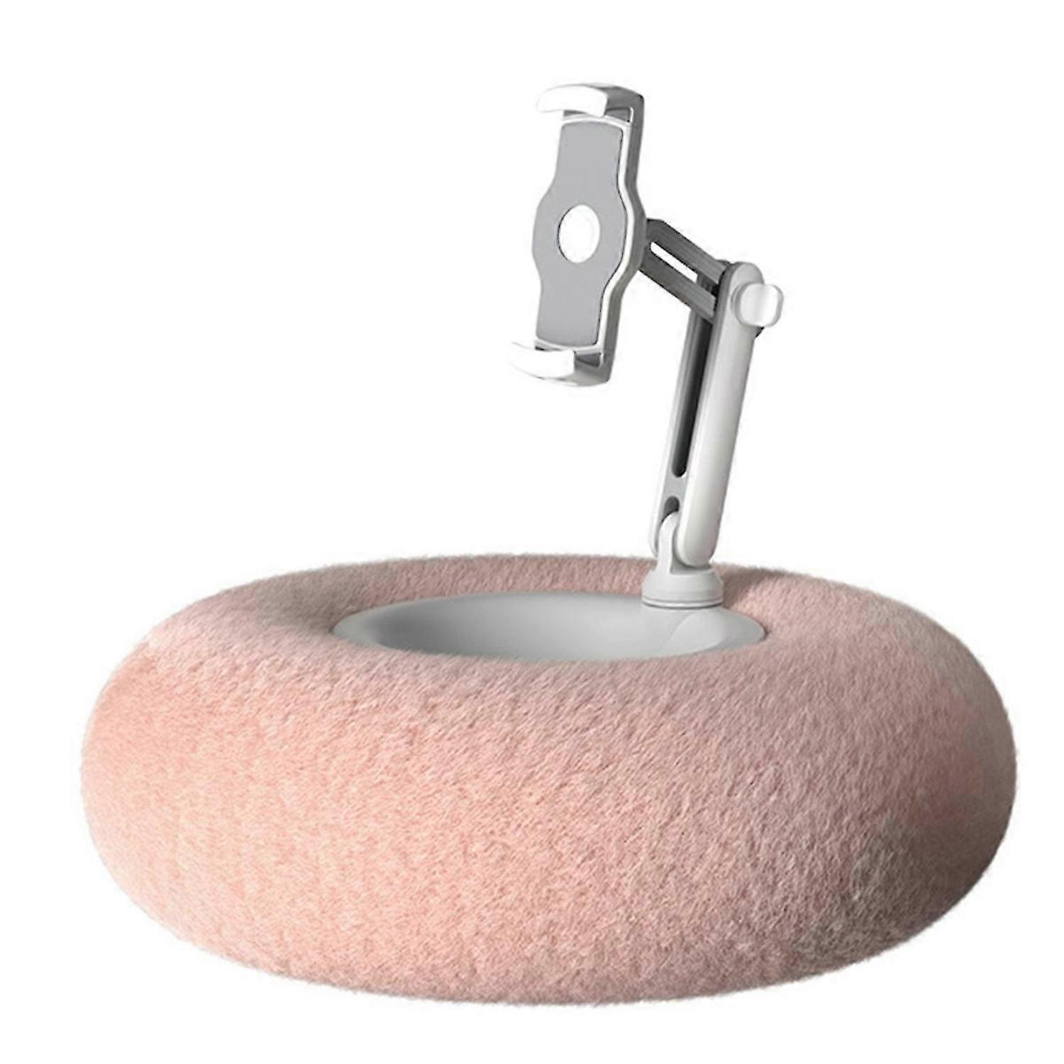 Tablet Stand Pillow, 360°Adjustable Phone Holder for Bed with Soft Plush Fabric, and Detachable Bowl