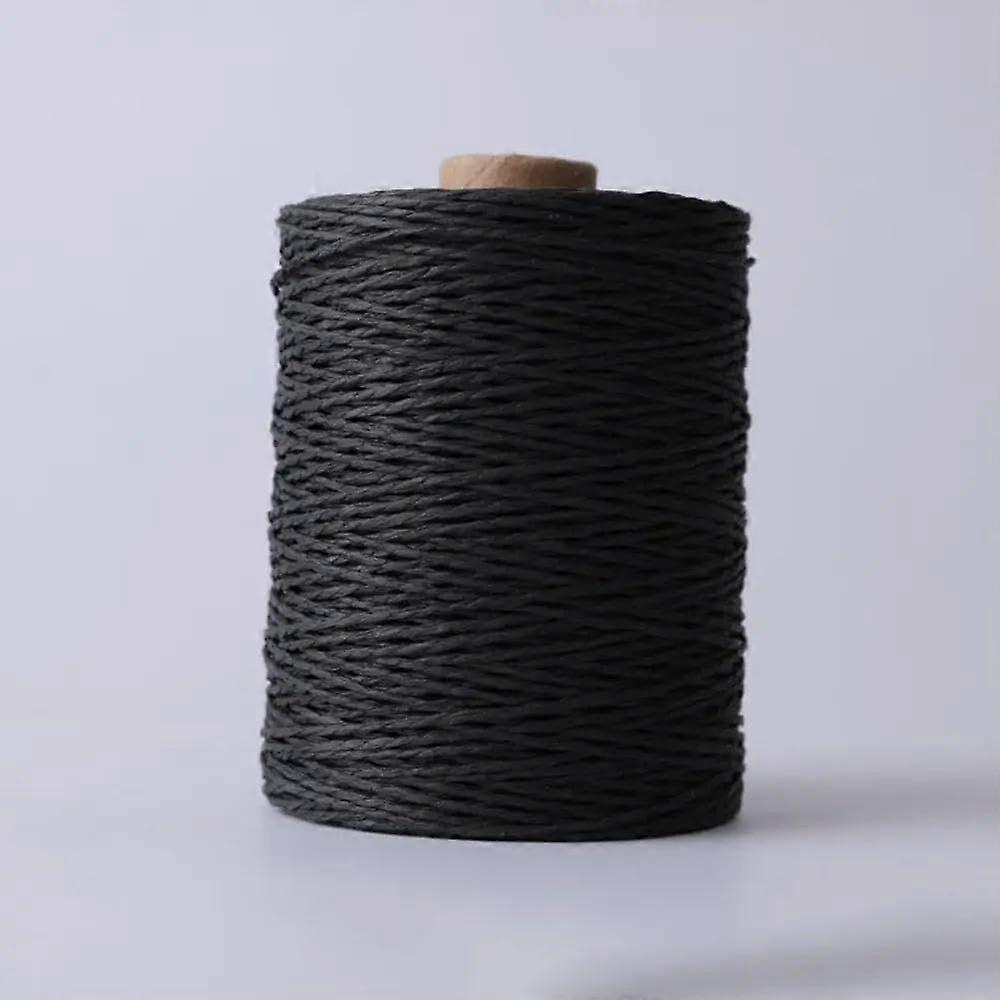 280300m/Roll Hand Knitted Raffia Straw Yarn, Natural DIY Hand Knitting Crochet Crochet Paper Threads for Handbags Black