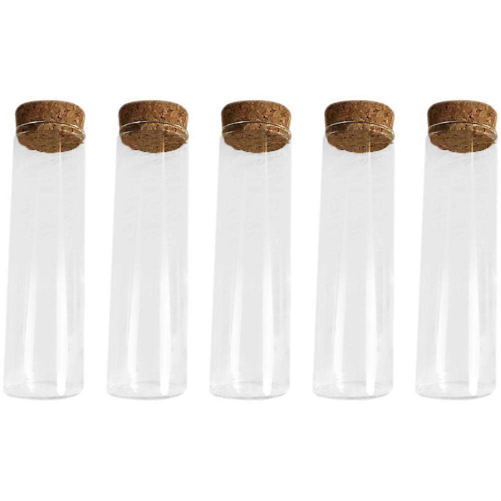 5pcs Glass Mini Wishing Bottles Empty Tiny Drifting Glass Bottles Portable Drifting Jars with Cork