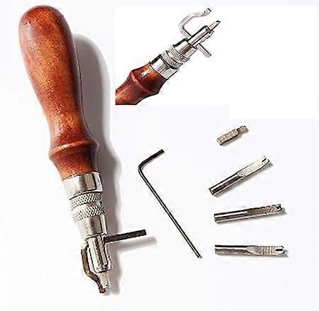 5 in 1 leather tool seam knife, adjustable groove, suitable for DIY leather hand tools