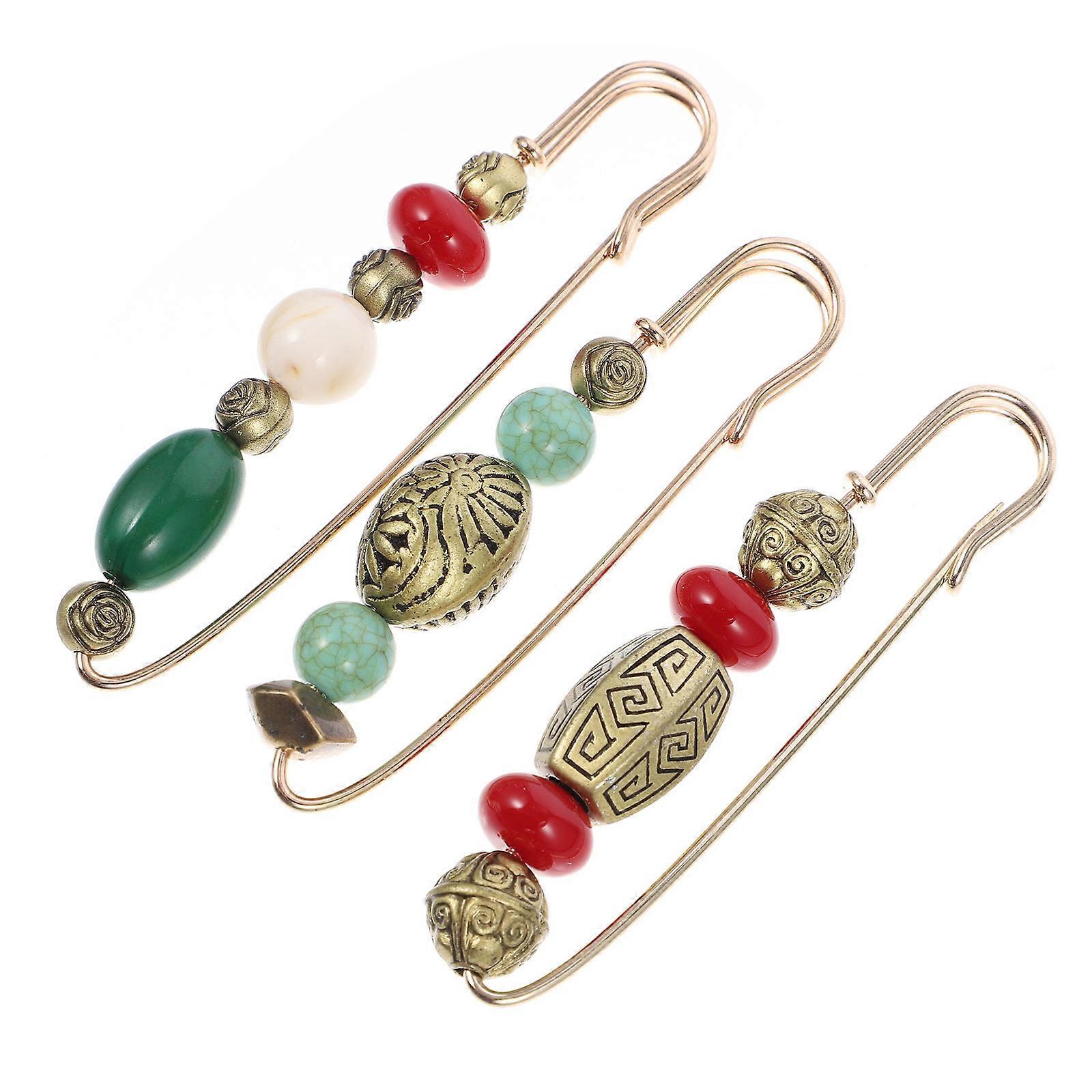 دبابيس المجوهرات أنيقة الثدي دبوس سبائك الأعمال الحاضر الزخرفية 3 قطع