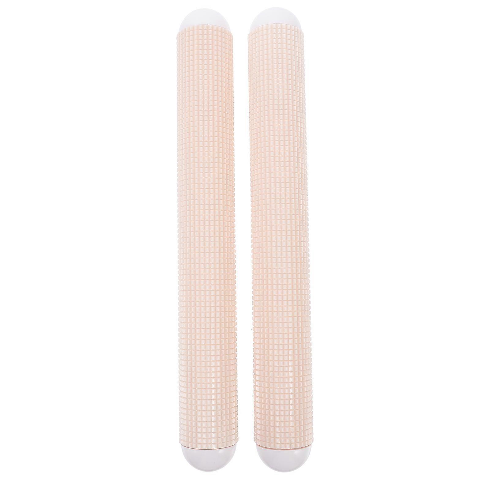 Rolling Pin With Handles 2Pcs Professional Plastic Rolling-Sticks Yellow Color Corrosion Resistance For Baking
