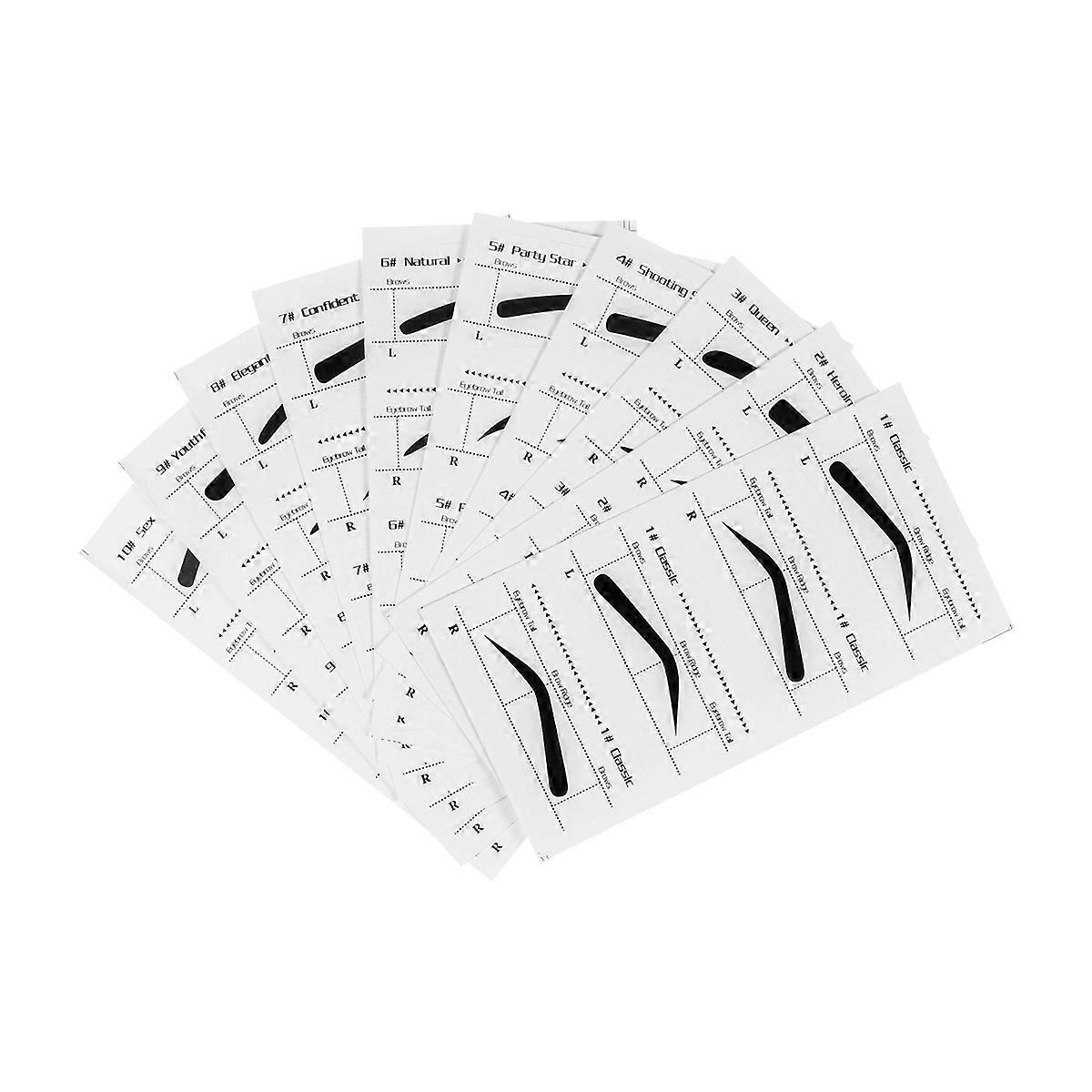 Brow Shaper Adhesive Stencil Avoid Touching Eyes Arc Bottom Design Diy Makeup 10Pcs
