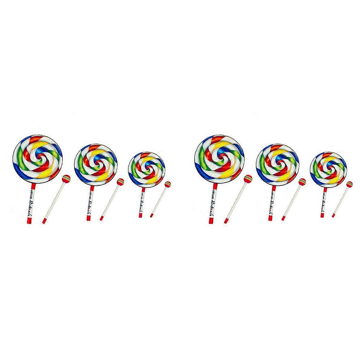 Orff Instruments Lollipop Drums 6/8/10 Inch Three Size Hand Drum
