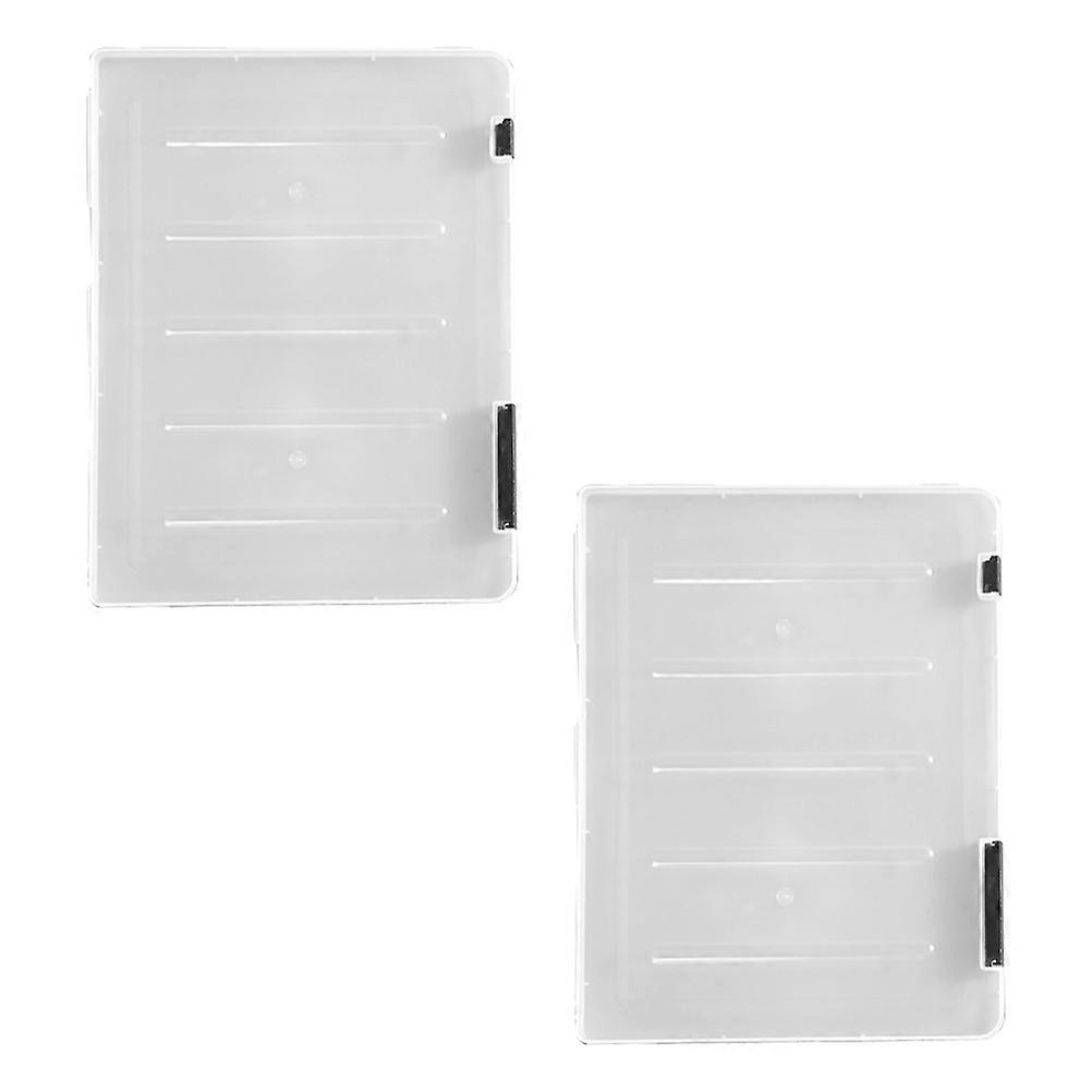 Paper Organizer Document Box Portable File Organizer Small Rectangular Black Plastic 2Pcs