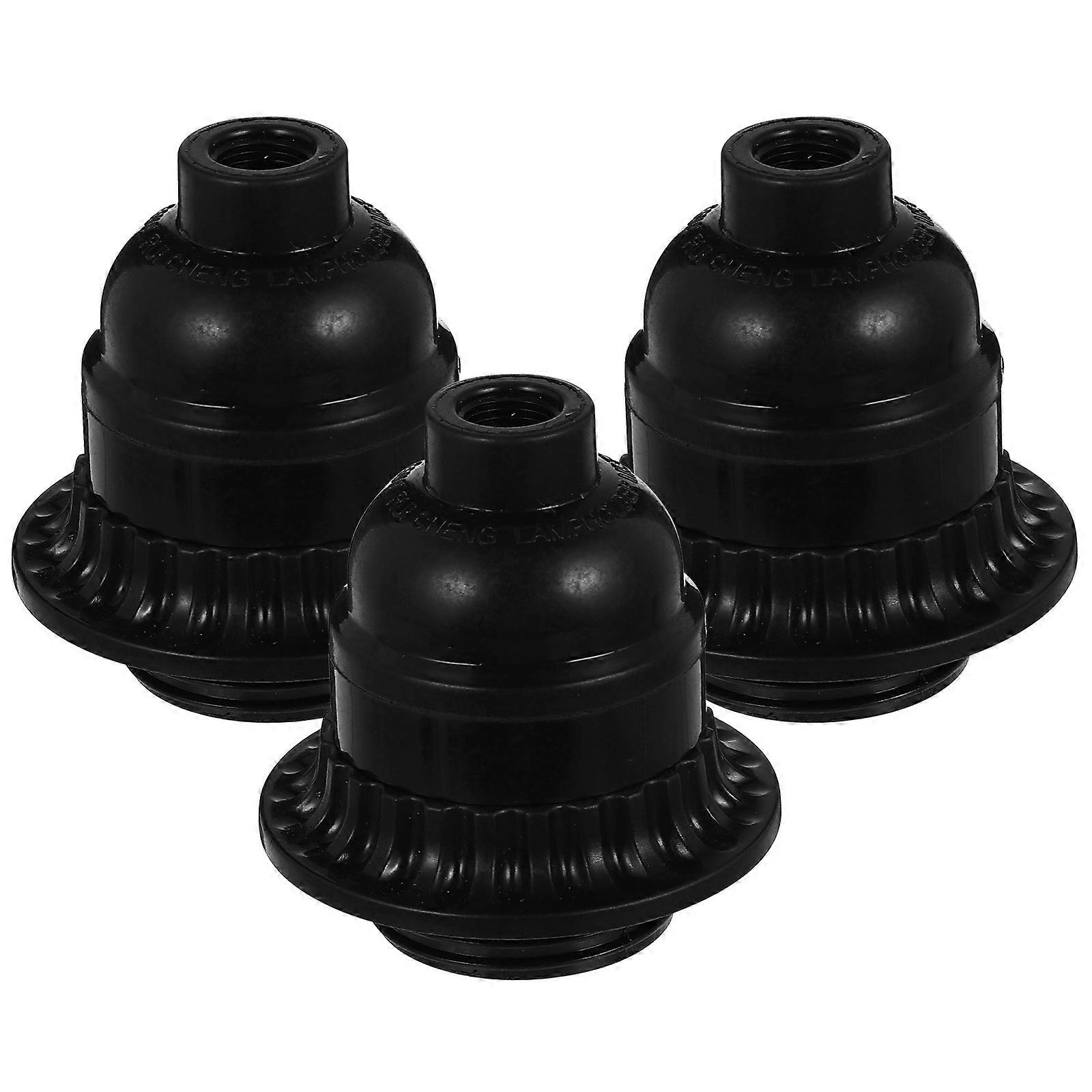 Electric Bulb Socket Keyless E26 Lamp Socket Fix Lamp Holder High Temperature Plastic 3Pcs