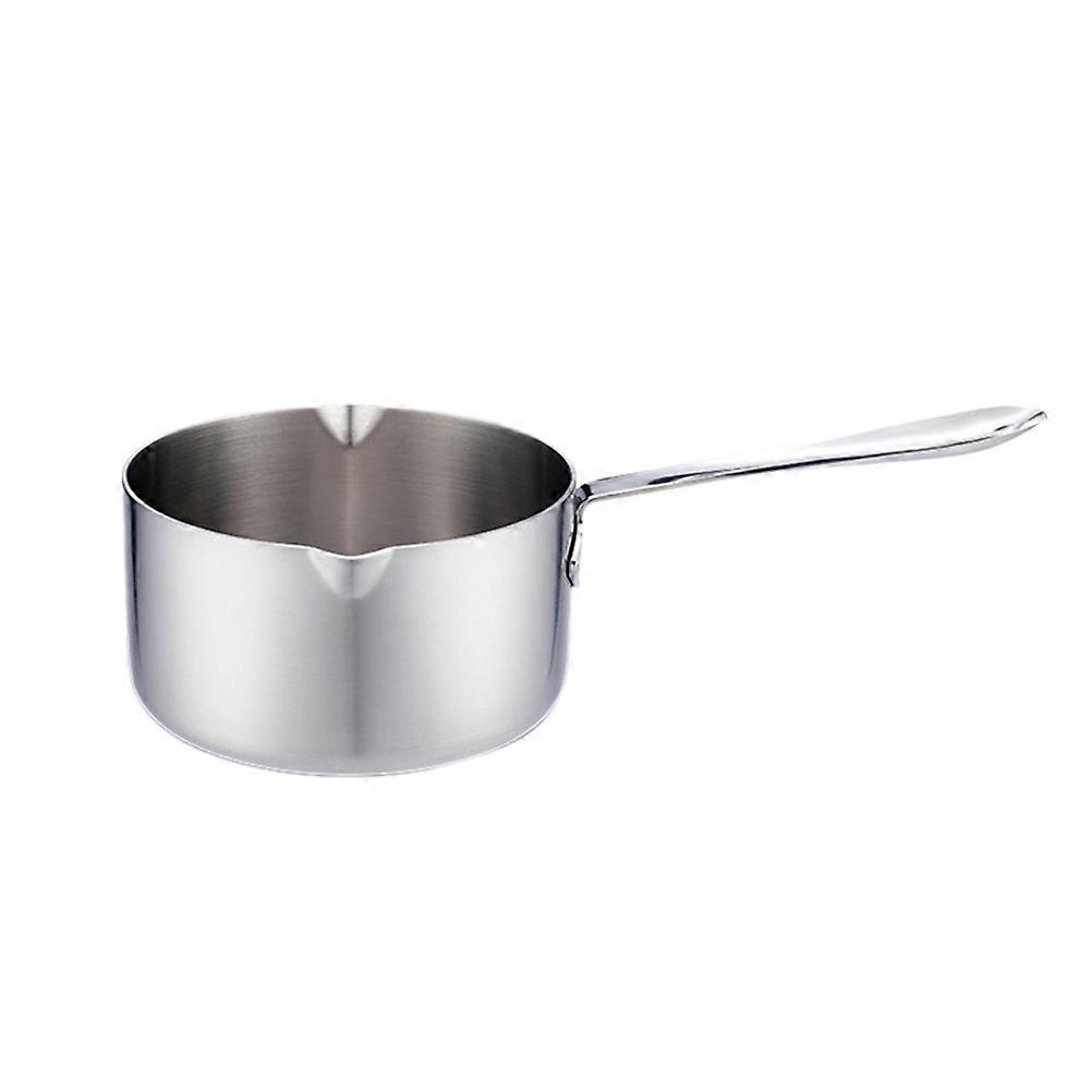 Cooking Pots Milk Saucepan Practical Design Round Shape Silver 29x14x7.5cm Measuring 1Pcs