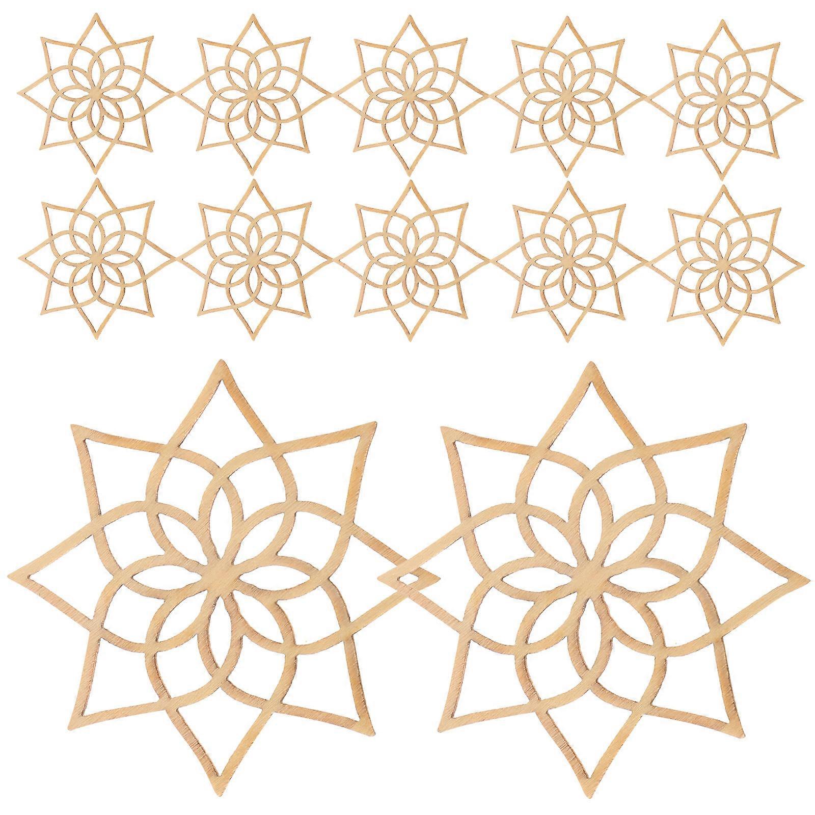 Hollow Pattern Wooden Eardrop for Party Ear Decor 20Pcs Beige