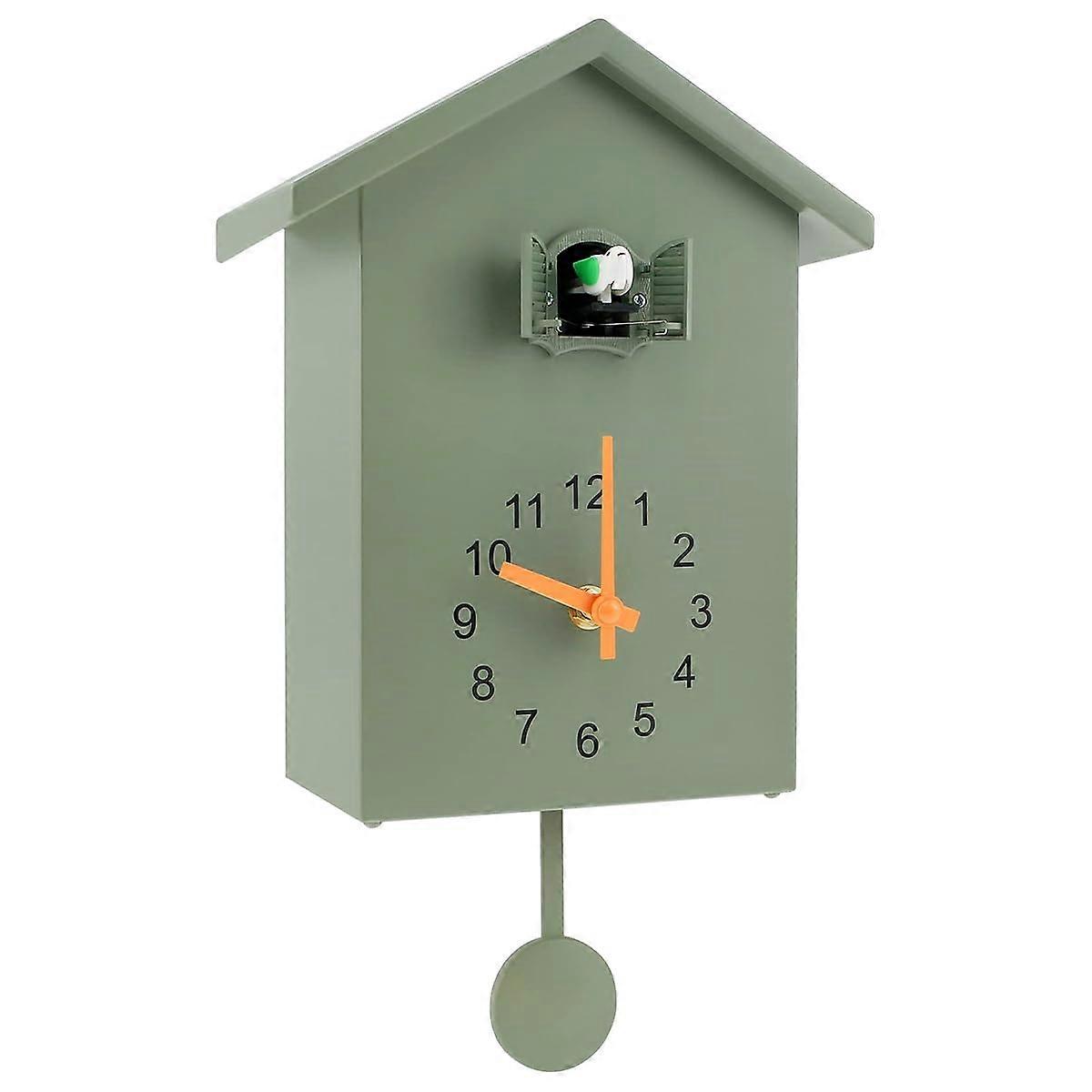 Modern Cuckoo Clock - Minimalist Wall Art with Pendulum, Elegant Birdhouse Design for Living Room, Kitchen, Office Decor