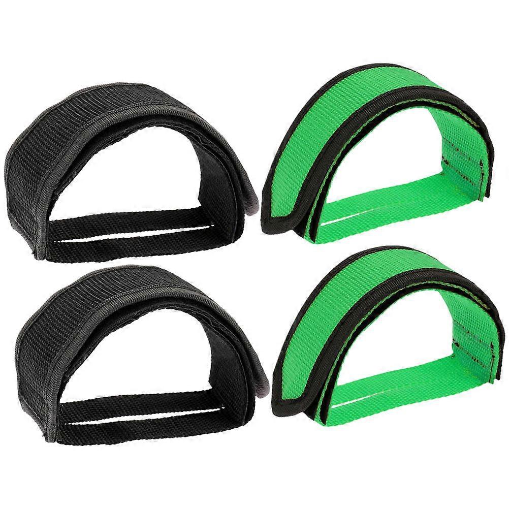 Exerciser Machine Pedal Strap Adjustable Cycling Pedal Straps Exercise Bike Accessories Cyclists 8.9X2.0X0.2in 4Pcs