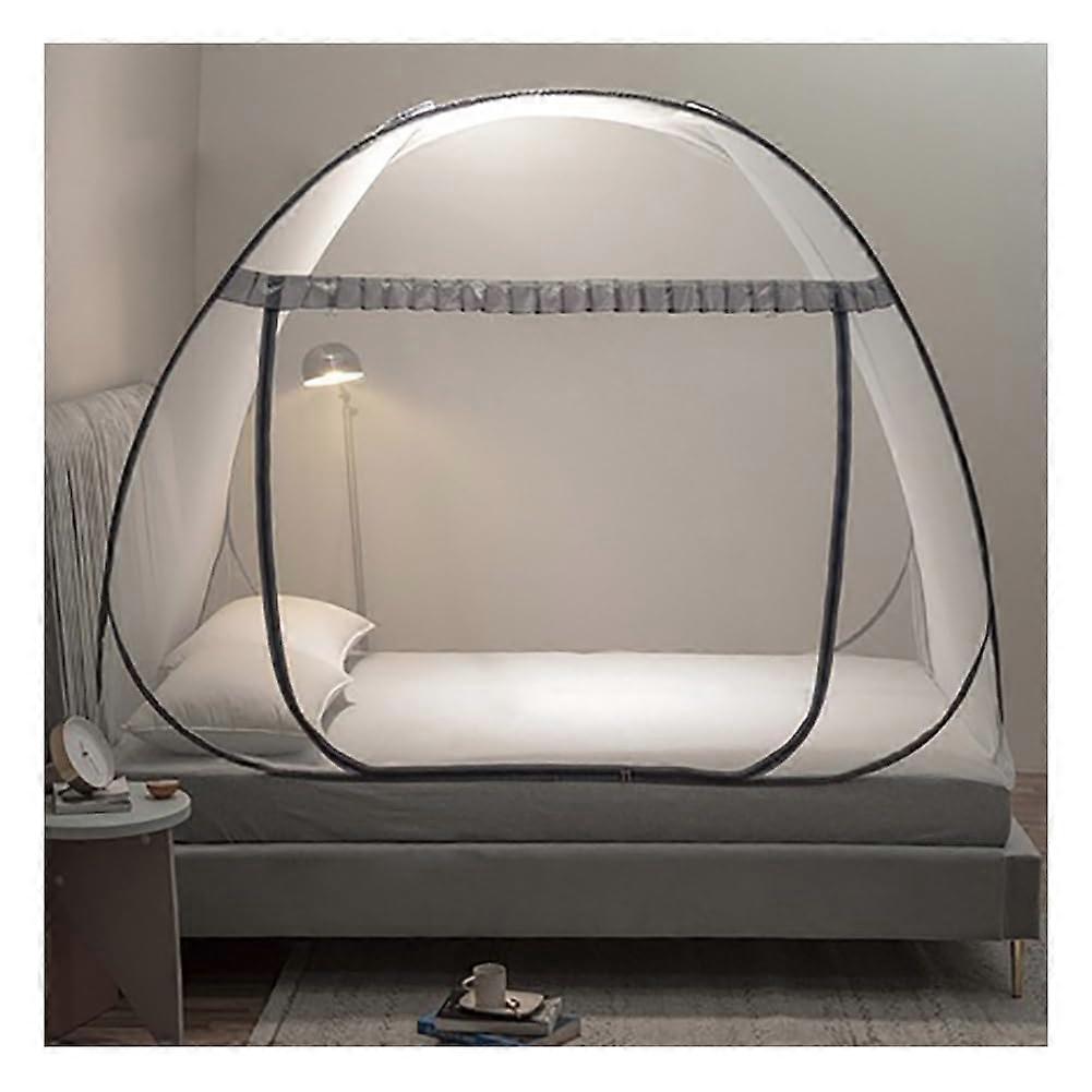 Pop-Up Mosquito Net Foldable Portable For Bedroom And Outdoor Camping Easy Install Fine Mesh Blue 120x200 cm