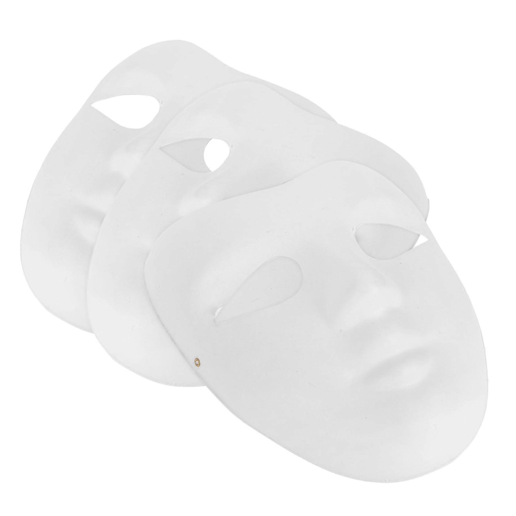 Hand-Painted Paper Masks - 3 Pack Blank White Craft Masks for DIY Projects - Eco-Friendly Cellulose Material