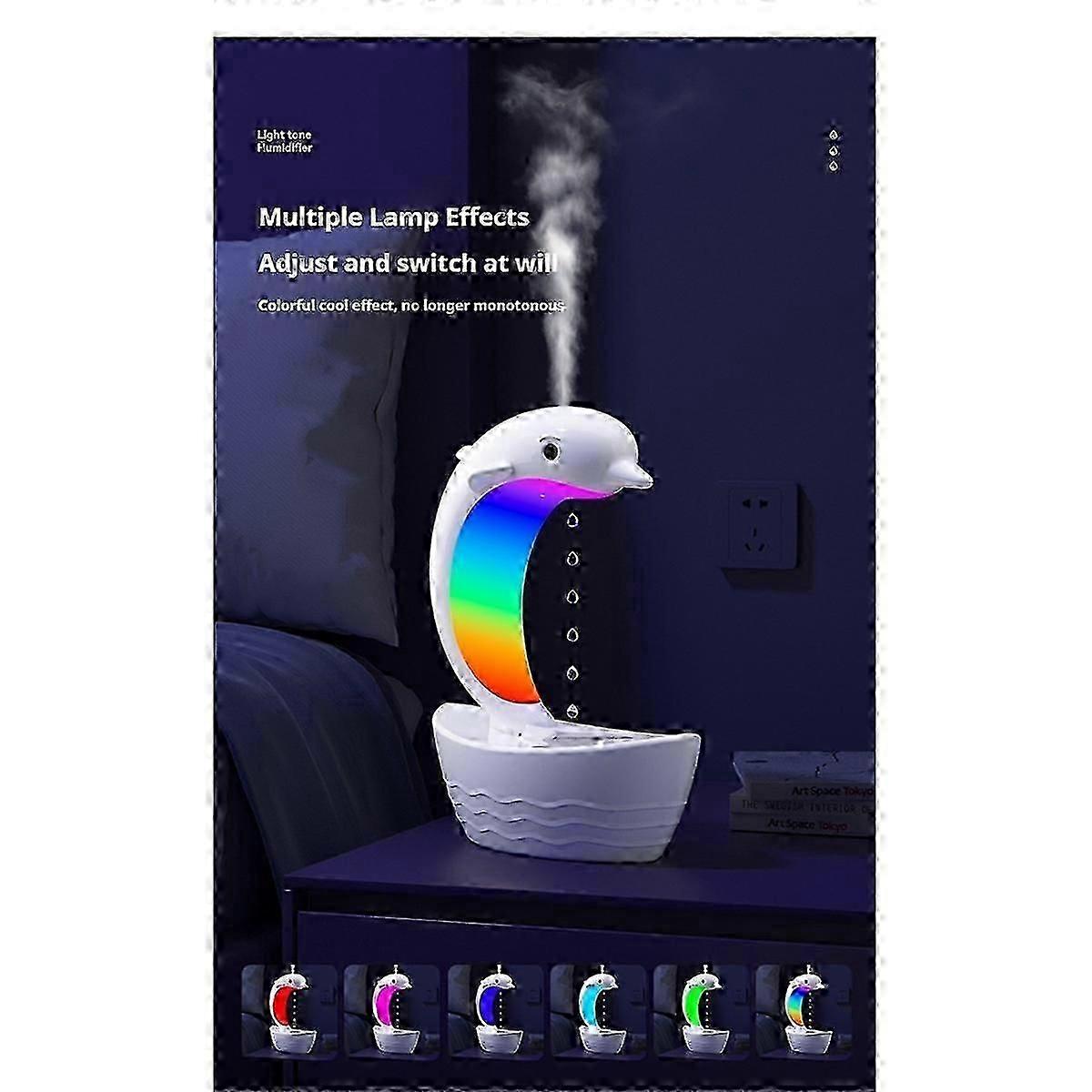 Dolphin Water Droplet Humidifier Bluetooth Speaker, Light Tone Humidifier, Colorful Lights