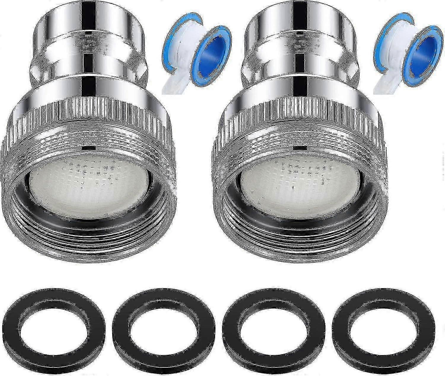 2 Stück Geschirrspüler-Wasserhahn-Adapter, Geschirrspüler-Schnappanschluss 15/16-27 Stecker oder 55/64-27 Buchse Chrom (mit Filter)