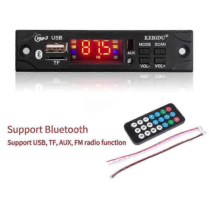 Car Audio Module Bluetooth MP3 Decoder Board High Quality Music Player FM Radio WMA with Remote Control Amplifier Support USB TF AUX