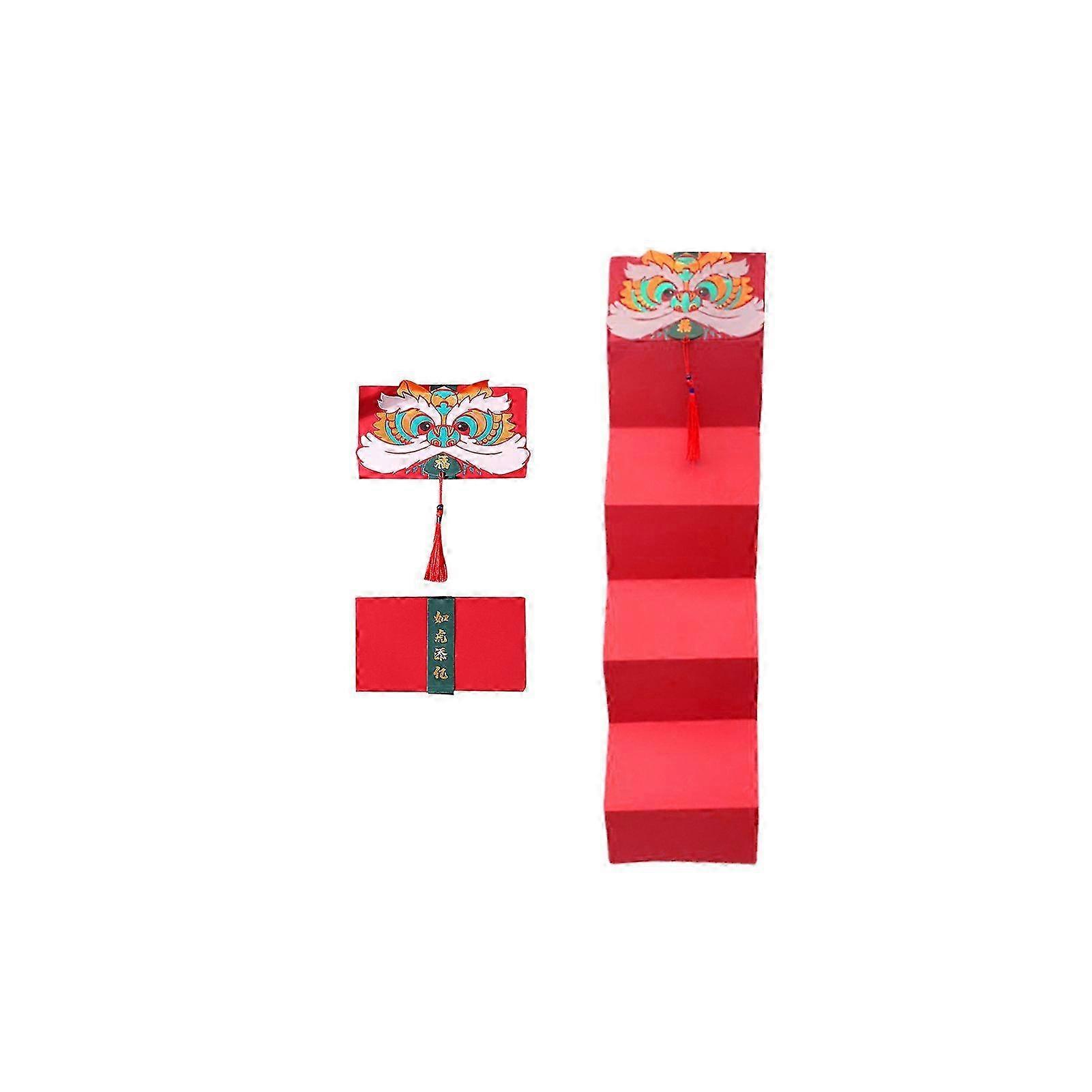 2022年春節金銭ギフト用新年の赤いパケット折りたたみ封筒、6スロット、925mm / 36.4インチ