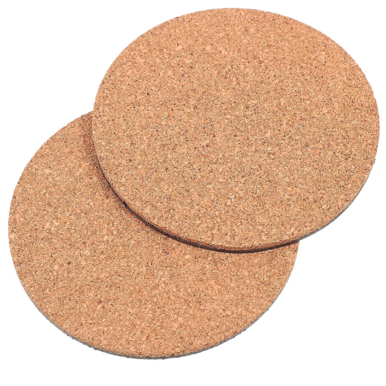 Khaki Cork Plant Mat with Cushion Support for Flowerpot Protects Surfaces from Water and Scratches 2 Pcs